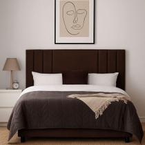 Cabeceira 100 Cm Suede Cama Box Solteiro Frame Estofada Marrom Cabeceira 100 Cm Suede Cama Box Solteiro Frame Estofada Marrom