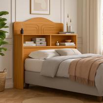 Cabeceira 100% MDF Cama Box Solteiro 2 Nichos Robusta