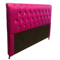 Cabeceira 140 lady-com-strass cor suede rosa escuro topázio decor - TOPAZIO