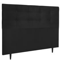 Cabeceira 140cm Helena Tecido Suede Preto Ísis Decor