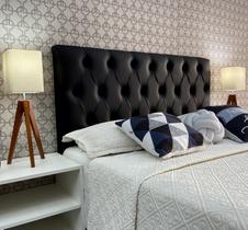 Cabeceira 195 Cama Box Luna Capitone Preto Corano Com Pés RBL Cabeceira 195 Cama Box Luna Capitone Preto Corano Com Pés RBL