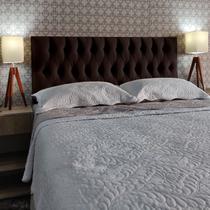 Cabeceira 195 Cama Box Vintage Capitone Marrom Suede Painel RBL Cabeceira 195 Cama Box Vintage Capitone Marrom Suede Painel RBL