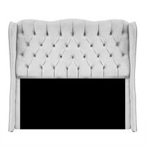 Cabeceira 195cm para Cama Estofada King Aurora Suede Branco Cabeceira 195cm para Cama Estofada King Aurora Suede Branco