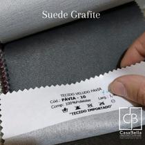 Cabeceira 2,10x2mt de Largura Dominó com Placas Estofadas Autocolantes Cor:Suede Cinza Escuro