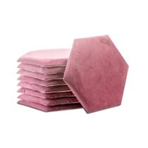 Cabeceira 3D Acolchoada Para Parede Cama Queen Modulo Hexagonal Rose 13 peças