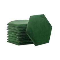 Cabeceira 3D Acolchoada Para Parede Cama Solteiro Modulo Hexagonal Verde 7 peças - Marina Enxovais