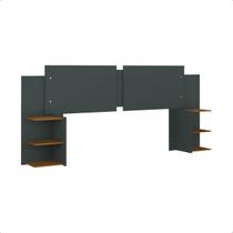 Cabeceira 4 em 1 Cama Box Solteiro Casal Queen King Size Decoração Quarto 2 Mesinhas Laterais Criado Prateleiras Organizadoras PRADO MÓVEIS