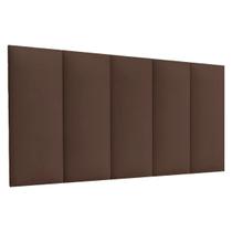 Cabeceira 5 Peças Mdf Suede 20x60cm Solteiro Cama Box Marron Cabeceira 5 Peças Mdf Suede 20x60cm Solteiro Cama Box Marron