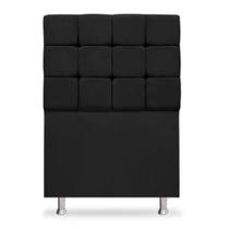 Cabeceira 90cm Bela Tecido Suede Preto Ísis Decor