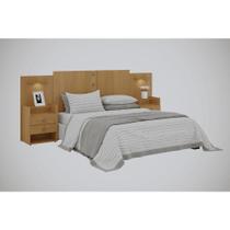Cabeceira Ajustável Casal Queen Rubi com Led e Mesa de cabeceira DDoro