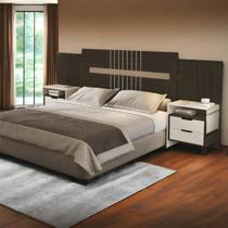 Cabeceira Ajustável Luiza Chocolate e Off White Cambel Cabeceira Ajustável Luiza Chocolate e Off White Cambel