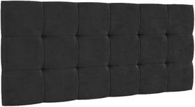 Cabeceira Almofadada Quadriculada King 1,98 - Cor:Preto