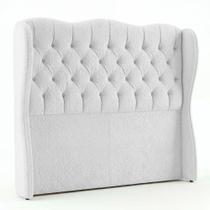 Cabeceira Alora Queen Size Estofada Capitonê no Box MDF Bouclê Branco Abmaza Cabeceira Alora Queen Size Estofada Capitonê no Box MDF Bouclê Branco Abmaza