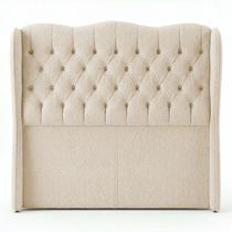 Cabeceira Alora Queen Size no Box Estofada Capitonê Bouclê Bege Abmaza Cabeceira Alora Queen Size no Box Estofada Capitonê Bouclê Bege Abmaza