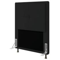 Cabeceira Ametista Cama Box Solteiro 90cm Suede Preto