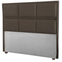 Cabeceira Ana Cama Box Painel Casal 140 Suede Marrom