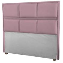 Cabeceira Ana Cama Box Painel Casal 90 Suede Rosa