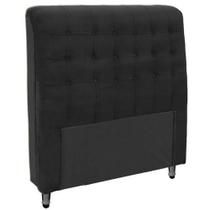 Cabeceira Ana Casal 1,40 Suede Preto - Montanaris Decor