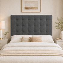 Cabeceira Ana Estofada Boucle P/ Cama Box Casal 140cm Quarto