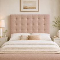 Cabeceira Ana Estofada Boucle P/ Cama Box Casal King 195cm Quarto