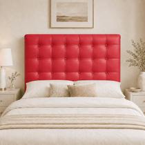 Cabeceira Ana Estofada material sintético P/ Cama Box Casal King 195cm Quarto