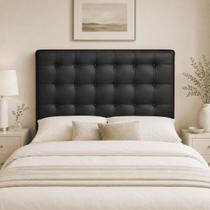 Cabeceira Ana Estofada material sintético P/ Cama Box Solteiro 90cm Quarto