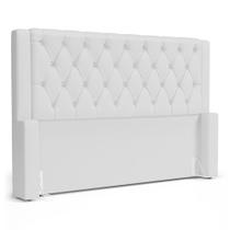 Cabeceira Atena Para Cama Box Casal Padrão 140cm Capitonê com Frame Sintético Branco - Desk Design