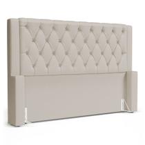 Cabeceira Atena Para Cama Box Casal Padrão 140cm Capitonê com Frame Suede Bege Claro - Abmaza Cabeceira Atena Para Cama Box Casal Padrão 140cm Capitonê com Frame Suede Bege Claro - Abmaza