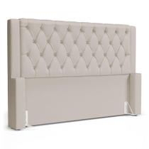 Cabeceira Atena Para Cama Box Casal Padrão 140cm Capitonê Com Frame Suede Bege Claro - Abmaza Cabeceira Atena Para Cama Box Casal Padrão 140cm Capitonê Com Frame Suede Bege Claro - Abmaza