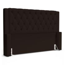 Cabeceira Atena Para Cama Box Casal Padrão 140cm Capitonê com Frame Suede Marrom - Desk Design Cabeceira Atena Para Cama Box Casal Padrão 140cm Capitonê com Frame Suede Marrom - Desk Design