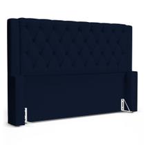 Cabeceira Atena Para Cama Box Queen Size 160cm Capitonê com Frame Suede Azul Marinho - Abmaza Cabeceira Atena Para Cama Box Queen Size 160cm Capitonê com Frame Suede Azul Marinho - Abmaza