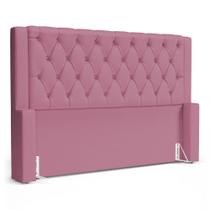 Cabeceira Atena Para Cama Box Queen Size 160cm Capitonê com Frame Suede Rosa - Abmaza Cabeceira Atena Para Cama Box Queen Size 160cm Capitonê com Frame Suede Rosa - Abmaza
