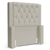 Cabeceira Atena Para Cama Box Solteiro 90cm Capitonê com Frame Sintético Bege - Desk Design
