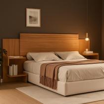 Cabeceira Aurora Para Colchão Box Casal Queen 140 160cm Em MDF Com Mesa Lateral Cabeceira Aurora Para Colchão Box Casal Queen 140 160cm Em MDF Com Mesa Lateral