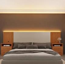 Cabeceira Barcelona Box Casal Ripada Com Led - Móveis Tcil Cabeceira Barcelona Box Casal Ripada Com Led - Móveis Tcil