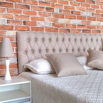 Cabeceira Bege Vintage Linho King 195 X 60
