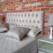Cabeceira Bege Vintage Suede Liso Queen 160 X 60
