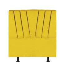 Cabeceira Bélgica Cama Box Solteiro 100 cm Suede Amarelo