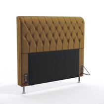 Cabeceira Bellatrix 140 Modulada Estofada N-028 Veludo Marrom Claro Aradecor