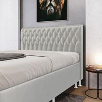 Cabeceira Bellatrix 160 para Cama Box Queen N-023 Veludo Cinza Claro Aradecor