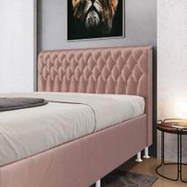 Cabeceira Bellatrix 195 Modulada Estofada N-031 Veludo Rosê Claro Aradecor