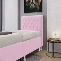 Cabeceira Bellatrix 90 para Cama Box de Solteiro Z-021 Sued Rosa Bebê Aradecor
