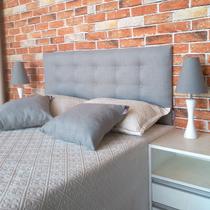 Cabeceira Botonê 15 Linho Cinza Queen 160 X 60 Cm