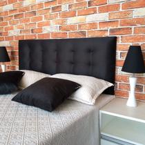 Cabeceira Botonê 15 Suede Liso Preto Queen 160 X 60 Cm