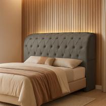 Cabeceira Box 1,60m 160cm Para Colchao Cama Queen Com Bau Design moderno Tamanho Queen Antonella