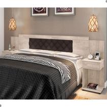 Cabeceira Box Bruna Amarula com Capitonê Marrom Cabeceira Box Bruna Amarula com Capitonê Marrom