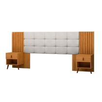 Cabeceira Box Capitone 106x225cm Lady Marrom Nature/Bege Cabeceira Box Capitone 106x225cm Lady Marrom Nature/Bege