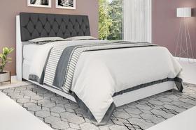 Cabeceira box Casal 1,38 Isis Branco com Painel Capitonê Cor 013 - Framar Móveis Cabeceira box Casal 1,38 Isis Branco com Painel Capitonê Cor 013 - Framar Móveis