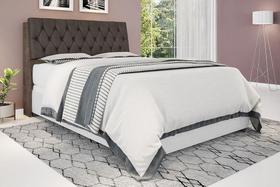 Cabeceira box Casal 1,38 Isis Chocolate com Capitonê Marrom - Framar Móveis