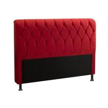 Cabeceira Box Casal 160cm Miami Suede Amassado Vermelho